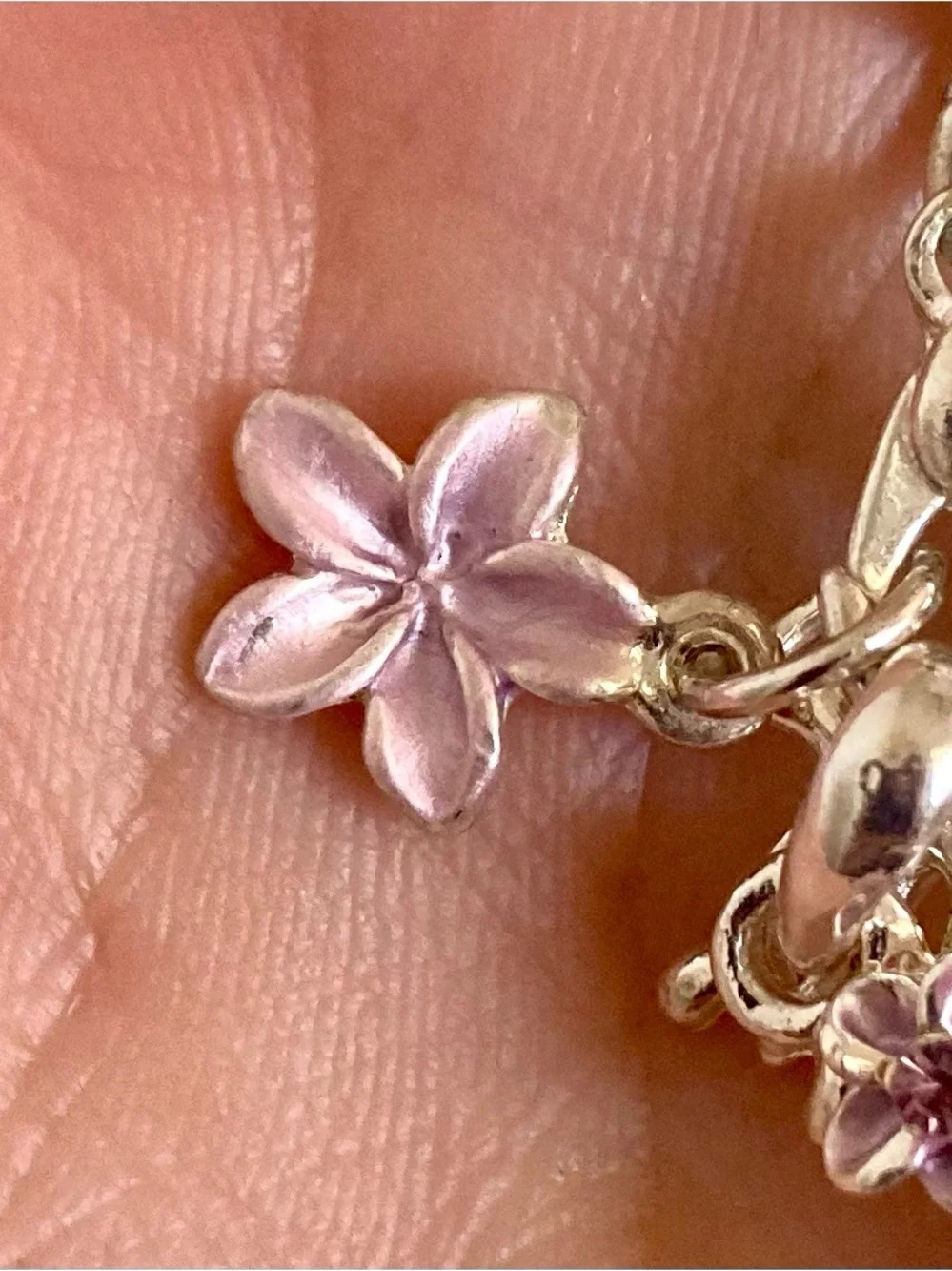 Laule’a Hawaii Floral Cross turtle plumeria phone charm Light Purple NWOT